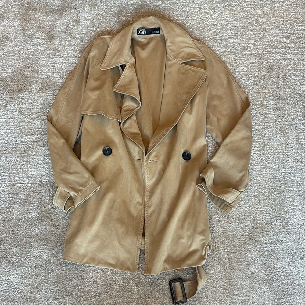 Zara Suede Trench Jacket